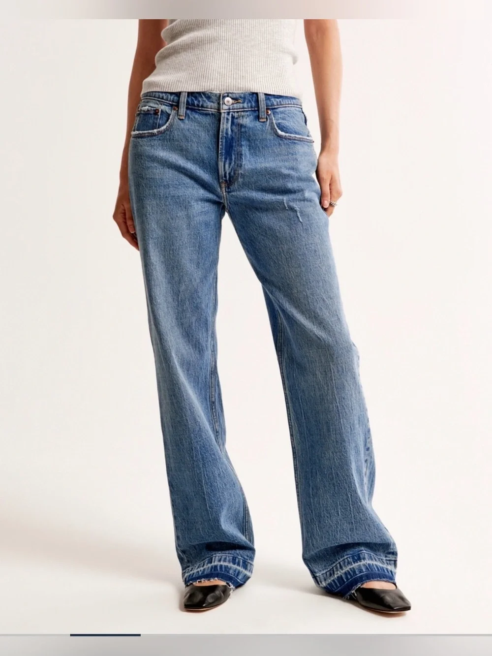 🩵New🩵 Abercrombie & Fitch Low Rise The Baggy Jeans Sz 28 6s